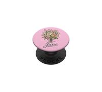 June Birth Flower Rose & Honeysuckle Floral Birthday PopSockets PopGrip Adhesivo
