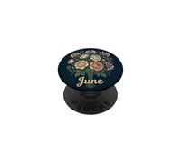 June Birth Flower Rose & Honeysuckle Floral Cute Birthday PopSockets PopGrip Adhesivo