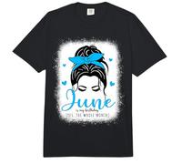 June is My Birthday Yes The Whole Month Messy Bun Mujer Chica Comfort Colors Adult Heavyweight T-Shirt
