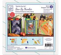 June Tailor Inc Quilt As You Go Shoppers Totes-3pk QAYG Sew/Nbr Utility Shop Tote