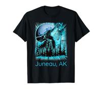 Juneau Alaska Howling Wolf Moon Forest Nature Lover Camiseta gráfica económica