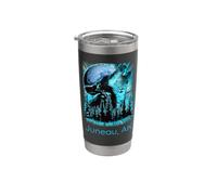 Juneau Alaska Howling Wolf Moon Forest Nature Lover Vaso térmico de acero inoxidable de doble pared
