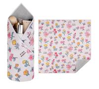 Junesters Bolsa de maquillaje de tela mágica autoadhesiva, bolsas de cosméticos plegables, bolsa organizadora de maquillaje, bolsa de lente de cámara de moda, bolsa de maquillaje portátil de viaje