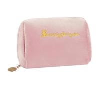 Junesters Bolsa de maquillaje de terciopelo, bolsa de viaje para mujer con cremallera, pequeñas bolsas de terciopelo portables, bolsa de almacenamiento de servilletas sanitarias de franela, viajes