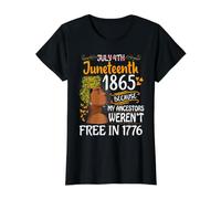 Juneteenth 1865 Mujeres de melanina Mis antepasados no Eran Libres 1776 Camiseta gráfica económica, Mujer, Negro, XS