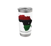 Juneteenth Africa Map Freedom Celebration Vaso térmico de acero inoxidable de doble pared