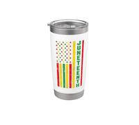 Juneteenth Bandera Afroamericana África Cultura Negra Vaso térmico de acero inoxidable de doble pared