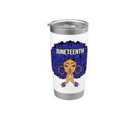 Juneteenth Black Girl Magic Melanin Mujeres Piel Marrón Chicas Vaso térmico de acero inoxidable de doble pared