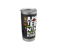 Juneteenth Black King Melanina Padre Papá Hombres Hijo Bruh Da Boy Vaso térmico de acero inoxidable de doble pared