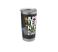 Juneteenth Black King Melanina Padre Papá Hombres Hijo Bruh Da Boy Vaso térmico de acero inoxidable de doble pared