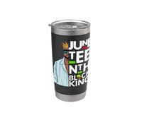 Juneteenth Black King Melanina Padre Papá Hombres Hijo Bruh Da Boy Vaso térmico de acero inoxidable de doble pared