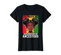 Juneteenth Black Pride Mujer Recordando a Mis Ancestros Chica Camiseta