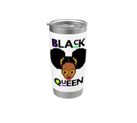 Juneteenth Black Queen 1865 4 de julio Melanina Mujeres Sista Vaso térmico de acero inoxidable de doble pared