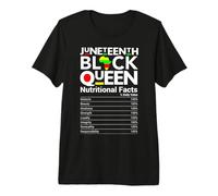 Juneteenth Black Queen Información nutricional Melanina Mujeres Camiseta Premium