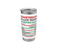 Juneteenth Black Queen Información nutricional Melanina Mujeres Sista Vaso térmico de acero inoxidable de doble pared
