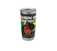 Juneteenth Black Queen Melanin Girl Magic Sista Mujeres Niñas Vaso térmico de acero inoxidable de doble pared
