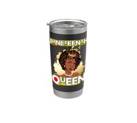 Juneteenth Black Queen Melanin Poppin Sista Brown Skin Girls Vaso térmico de acero inoxidable de doble pared
