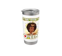 Juneteenth Black Queen Melanin Poppin Sista Brown Skin Girls Vaso térmico de acero inoxidable de doble pared