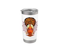 Juneteenth Black Queen Mujeres Hermosas Melanina Chica Magia Vaso térmico de acero inoxidable de doble pared