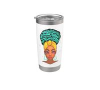 Juneteenth Black Queen Mujeres Hermosas Melanina Reina Mujer Vaso térmico de acero inoxidable de doble pared