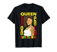 Juneteenth Black Queen Tatuado Tatuado Loc'd Hair Girl 1865 Camiseta