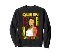 Juneteenth Black Queen Tatuado Tatuado Loc'd Hair Girl 1865 Sudadera