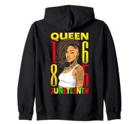 Juneteenth Black Queen Tatuado Tatuado Loc'd Hair Girl 1865 Sudadera con Capucha