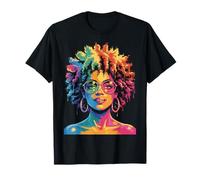 Juneteenth Black Woman Queen Afro African Melanin Dripping Camiseta