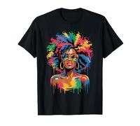 Juneteenth Black Woman Queen Afro African Melanin Dripping Camiseta