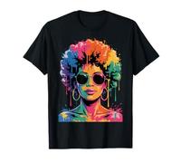 Juneteenth Black Woman Queen Afro African Melanin Dripping Camiseta