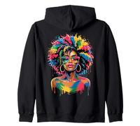 Juneteenth Black Woman Queen Afro African Melanin Dripping Sudadera con Capucha