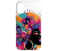 Juneteenth Black Womens Queen Afro African Melanin Goteo Carcasa para iPhone 16 Plus