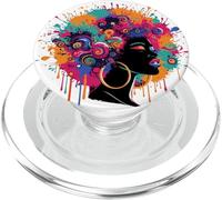 Juneteenth Black Womens Queen Afro African Melanin Goteo PopSockets PopGrip para MagSafe