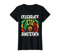 Juneteenth Celebra 1865 Black History Afrohair Mujeres Camiseta gráfica económica, Mujer, Negro, L