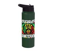 Juneteenth Celebra 1865 Black History Afrohair Mujeres Stainless Steel Insulated Water Bottle
