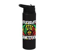 Juneteenth Celebra 1865 Black History Afrohair Mujeres Stainless Steel Insulated Water Bottle