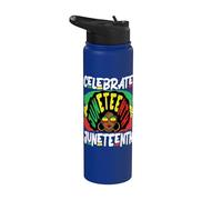 Juneteenth Celebra 1865 Black History Afrohair Mujeres Stainless Steel Insulated Water Bottle