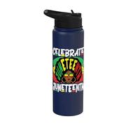 Juneteenth Celebra 1865 Black History Afrohair Mujeres Stainless Steel Insulated Water Bottle