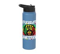 Juneteenth Celebra 1865 Black History Afrohair Mujeres Stainless Steel Insulated Water Bottle