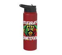 Juneteenth Celebra 1865 Black History Afrohair Mujeres Stainless Steel Insulated Water Bottle