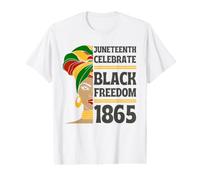 Juneteenth Celebra la Libertad Negra 1865 Derechos Civiles africanos Camiseta gráfica económica