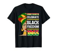 Juneteenth Celebra la Libertad Negra 1865 Derechos Civiles africanos Camiseta gráfica económica