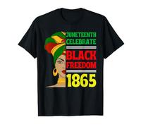Juneteenth Celebra la Libertad Negra 1865 Derechos Civiles africanos Camiseta gráfica económica