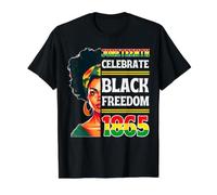 Juneteenth Celebra la Libertad Negra 1865 Derechos Civiles africanos Camiseta gráfica económica, Hombre, Negro, L