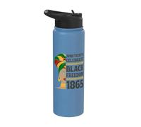 Juneteenth Celebra la libertad negra 1865 Derechos civiles africanos Stainless Steel Insulated Water Bottle