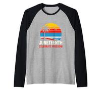 Juneteenth Celebrate Freedom Vintage Historia negra para mujer Camiseta Manga Raglan
