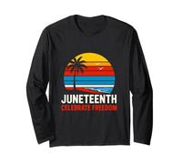 Juneteenth Celebrate Freedom Vintage Historia negra para mujer Manga Larga