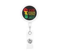 Juneteenth Celebrations Black American Freedom Day Retractable Badge Holder Carrete Clip Id Card Holder forNurse Student Office Worker