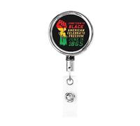Juneteenth Celebrations Black American Freedom Day Retractable Badge Holder Carrete Clip Id Card Holder forNurse Student Office Worker