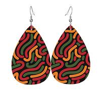 Juneteenth desde 1865 Celebrate Freedom Afican pendientes para mujeres niñas cuero ligero joyería lágrima pendientes colgantes